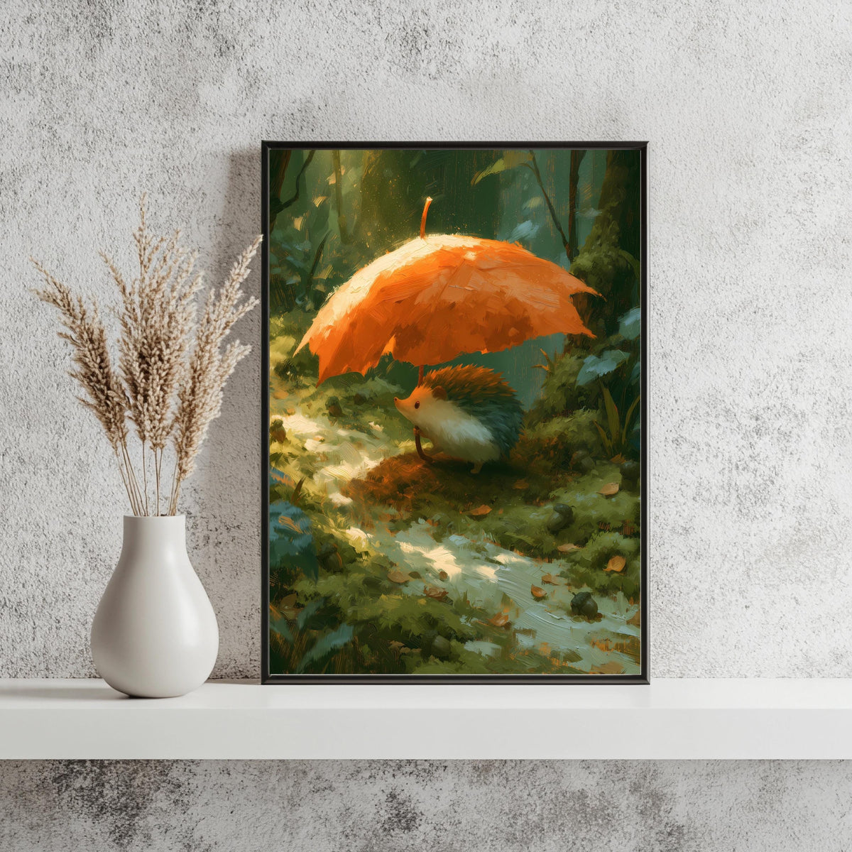 Igel Blatt Regenschirm Poster – Produktansicht 3