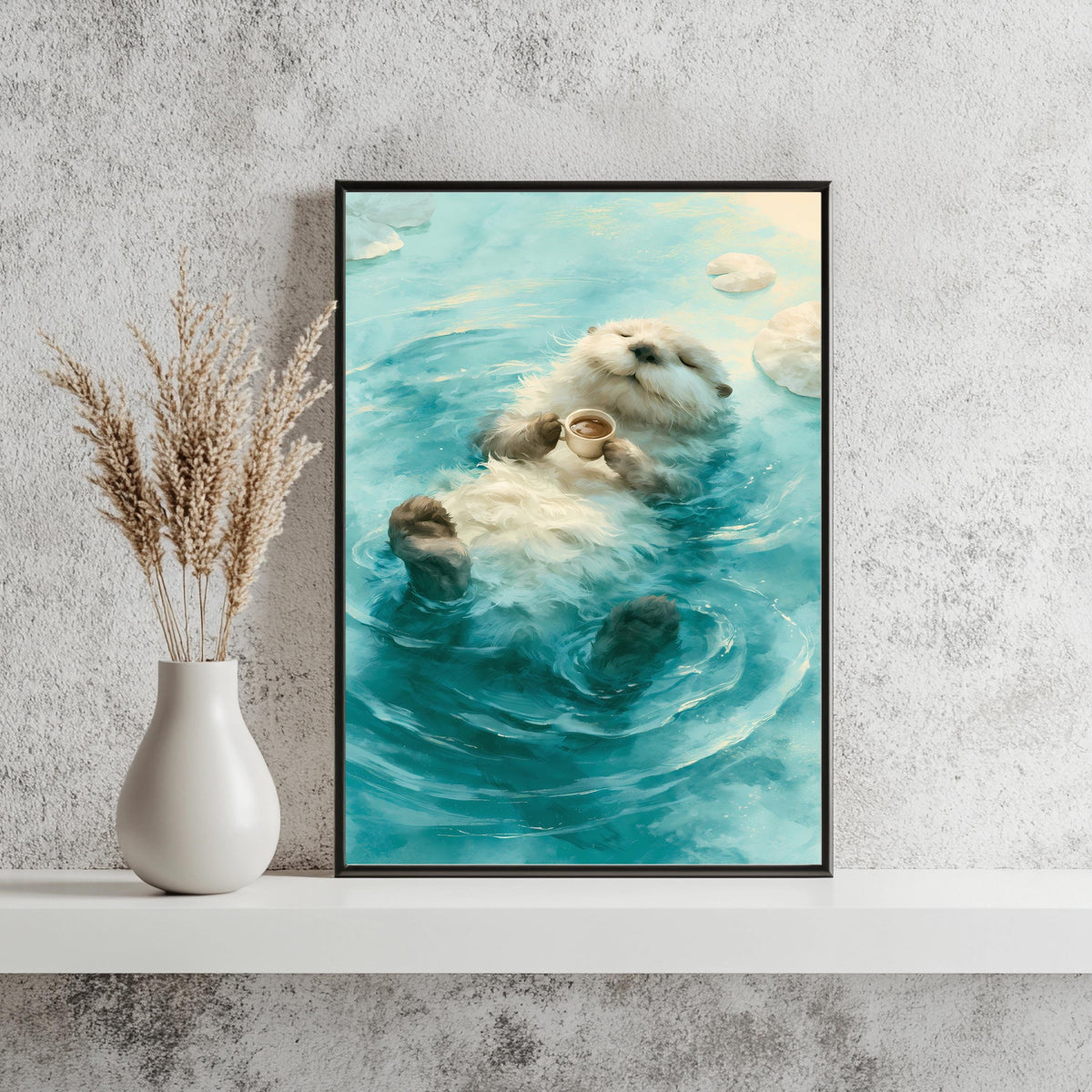 Seeotter mit Kaffee Poster – Produktansicht 3