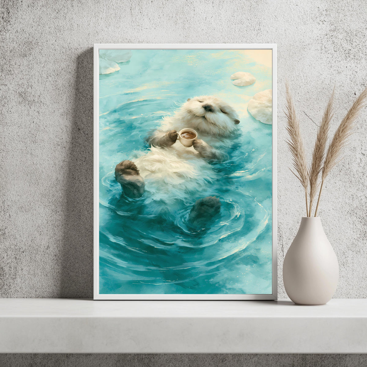 Seeotter mit Kaffee Poster – Produktansicht 2
