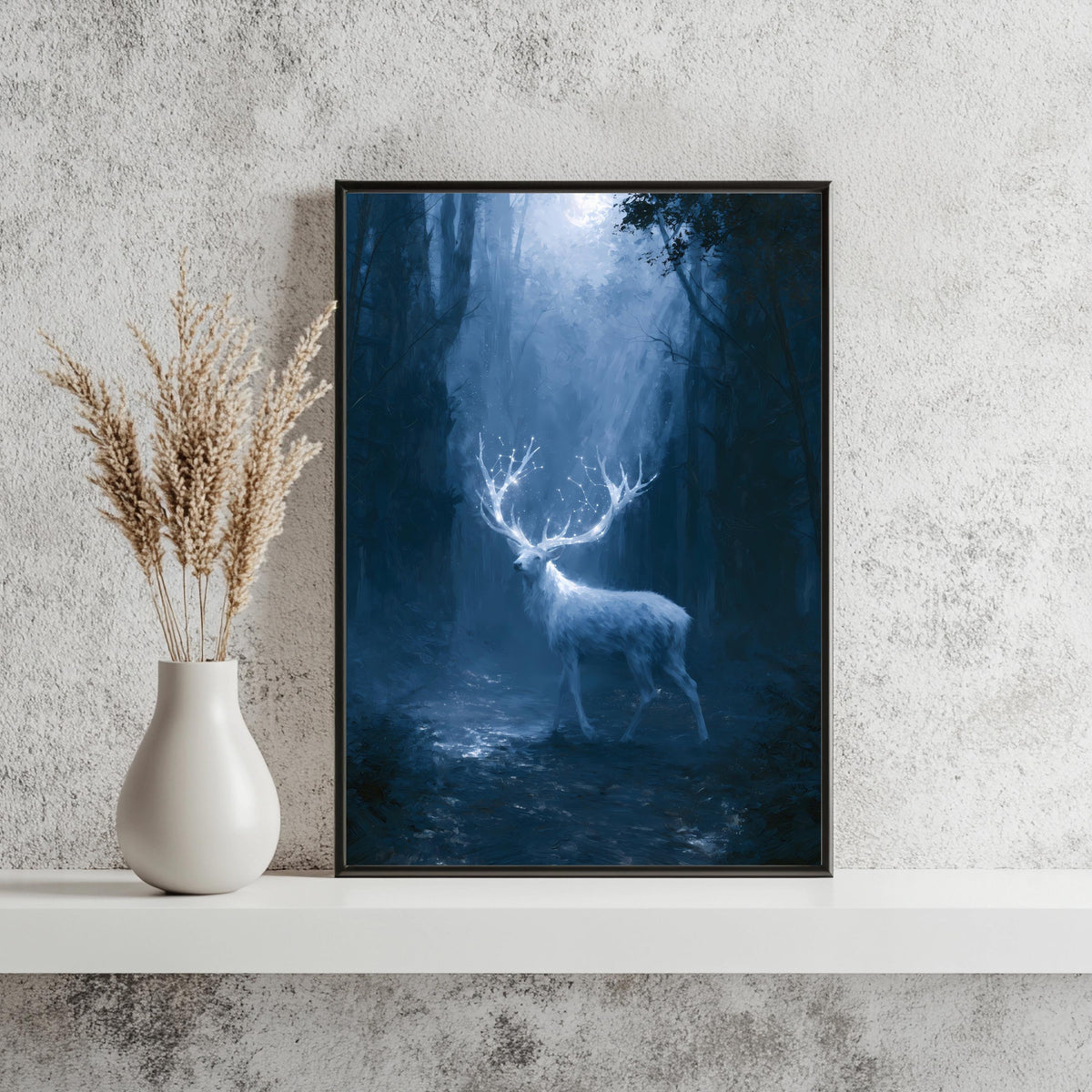 Weißer Hirsch Sterne Mystisch Poster – Produktansicht 3
