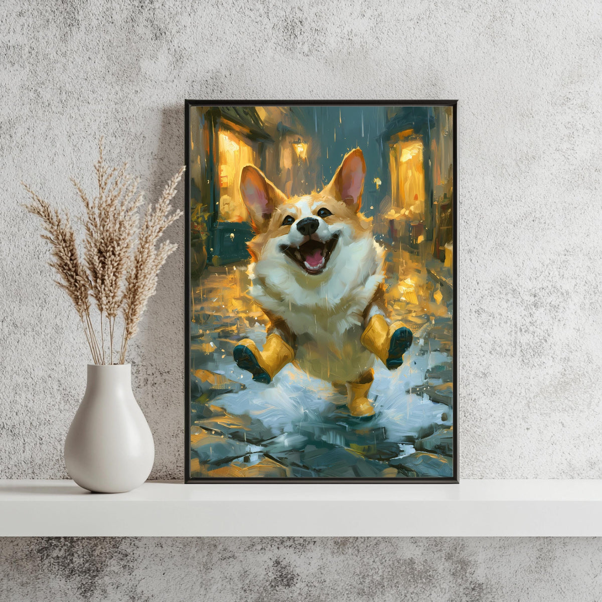 Corgi Regen Bunt Poster – Produktansicht 3