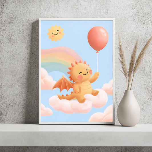 Baby Drache Regenbogen Poster Kinderzimmer