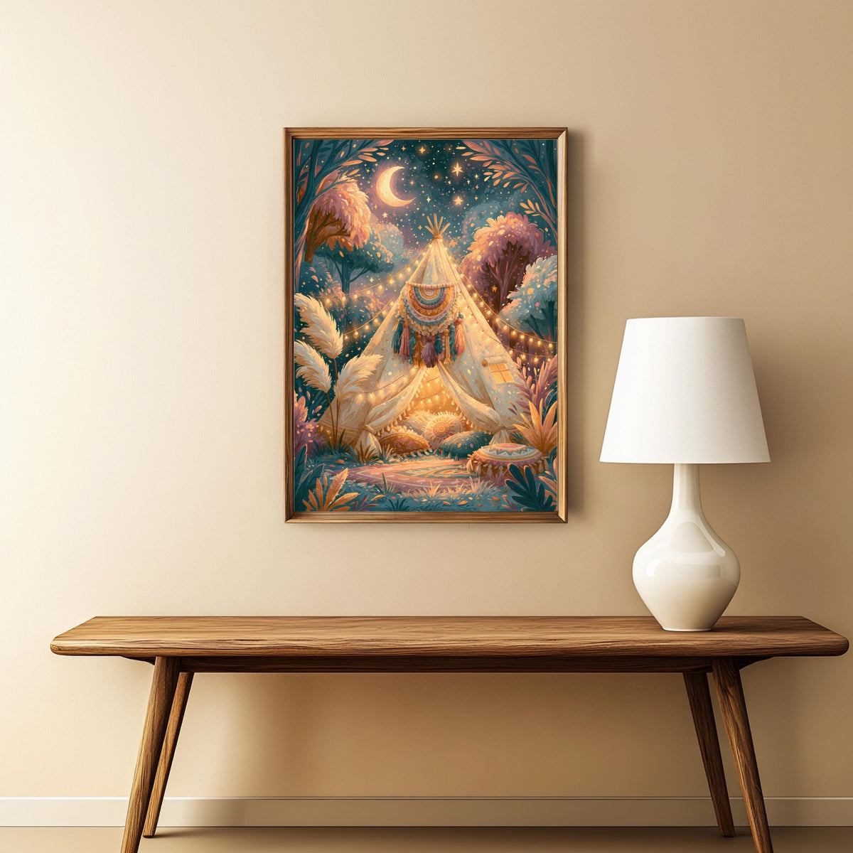 Boho Tipi Herbst Verträumt Poster – Produktansicht 3