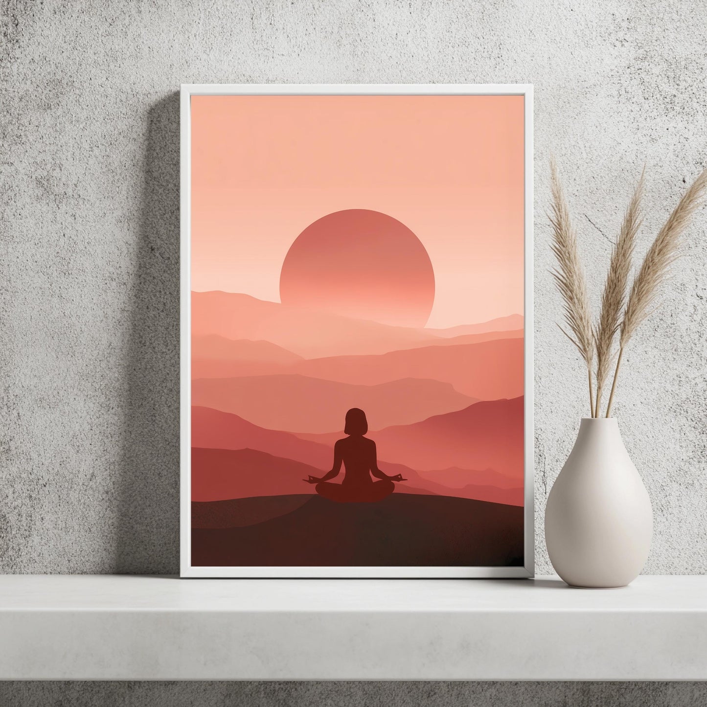 Meditation Poster Berge Boho Zen Wandkunst