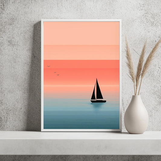 Segelboot Poster Minimalistisch