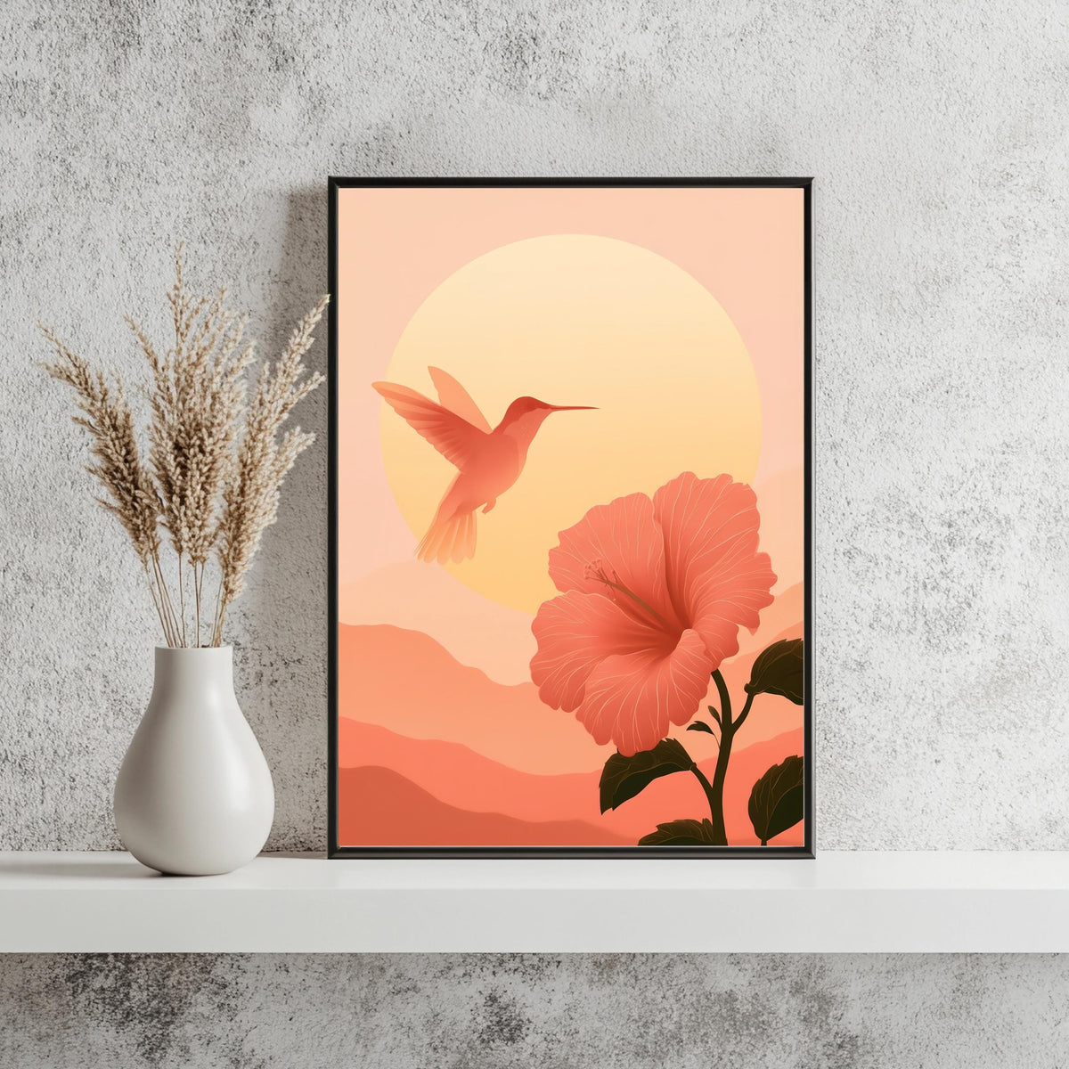 Kolibri Hibiskus Tropisch Poster – Produktansicht 3