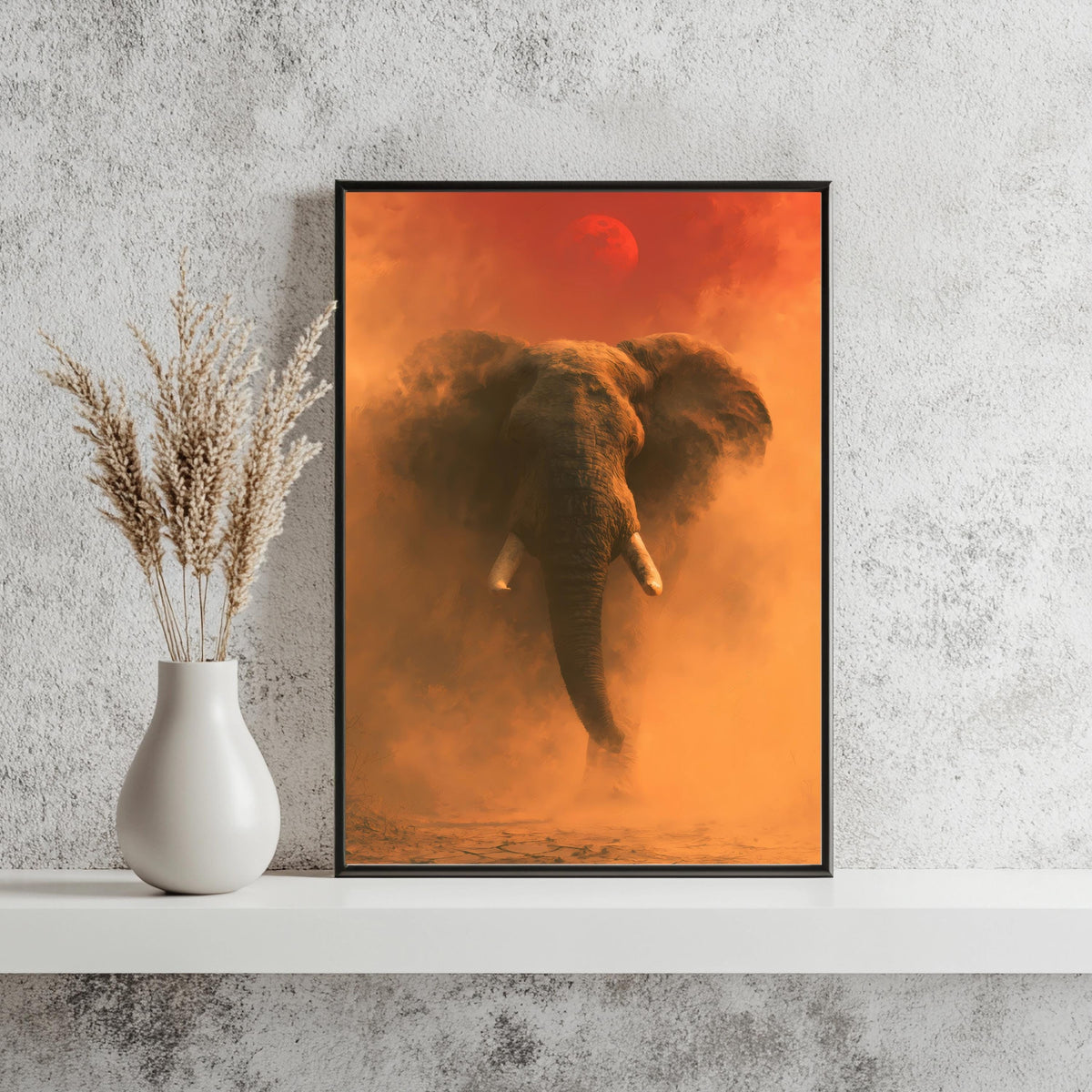 Elefant Blutmond Savanne Poster – Produktansicht 3