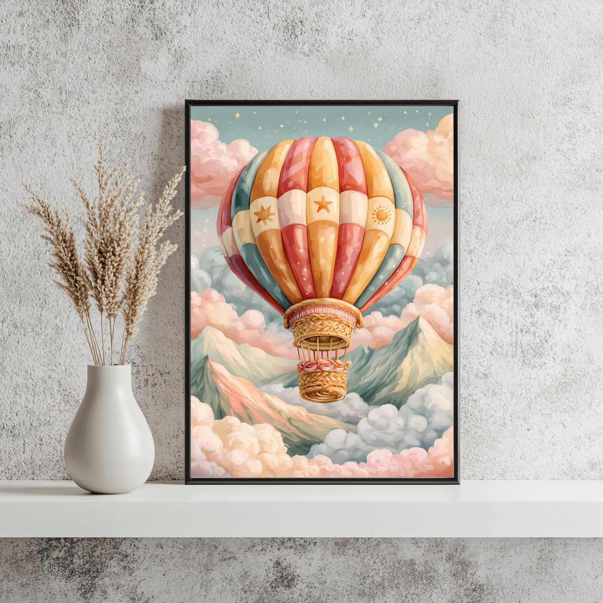 Heißluftballon Sterne Poster – Produktansicht 4
