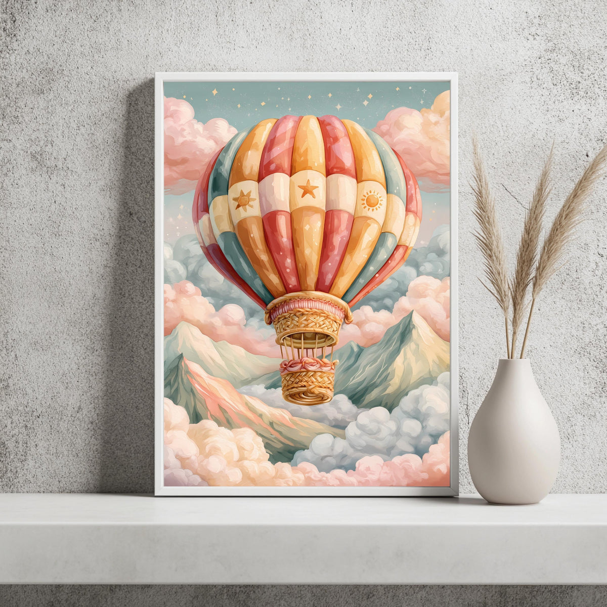 Heißluftballon Sterne Poster – Produktansicht 2