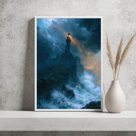 Leuchtturm Sturm Poster Dramatisch Meer