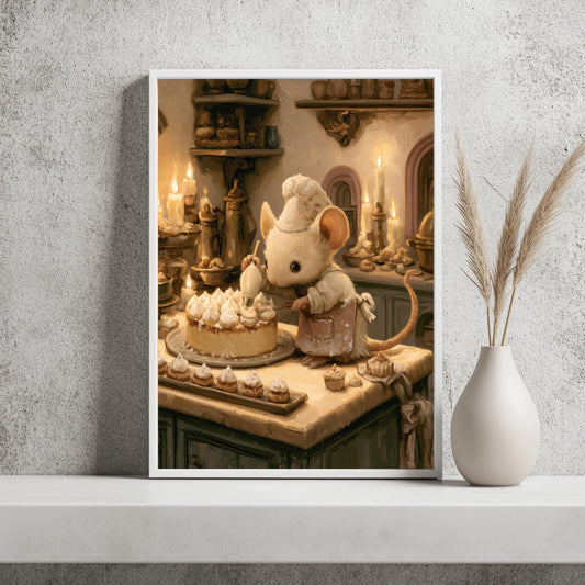 Maus Bäcker Poster Küche Cottagecore