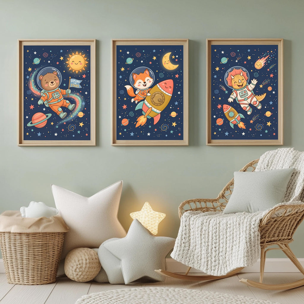 Weltraum Tiere Astronaut Poster Set – Produktansicht 3