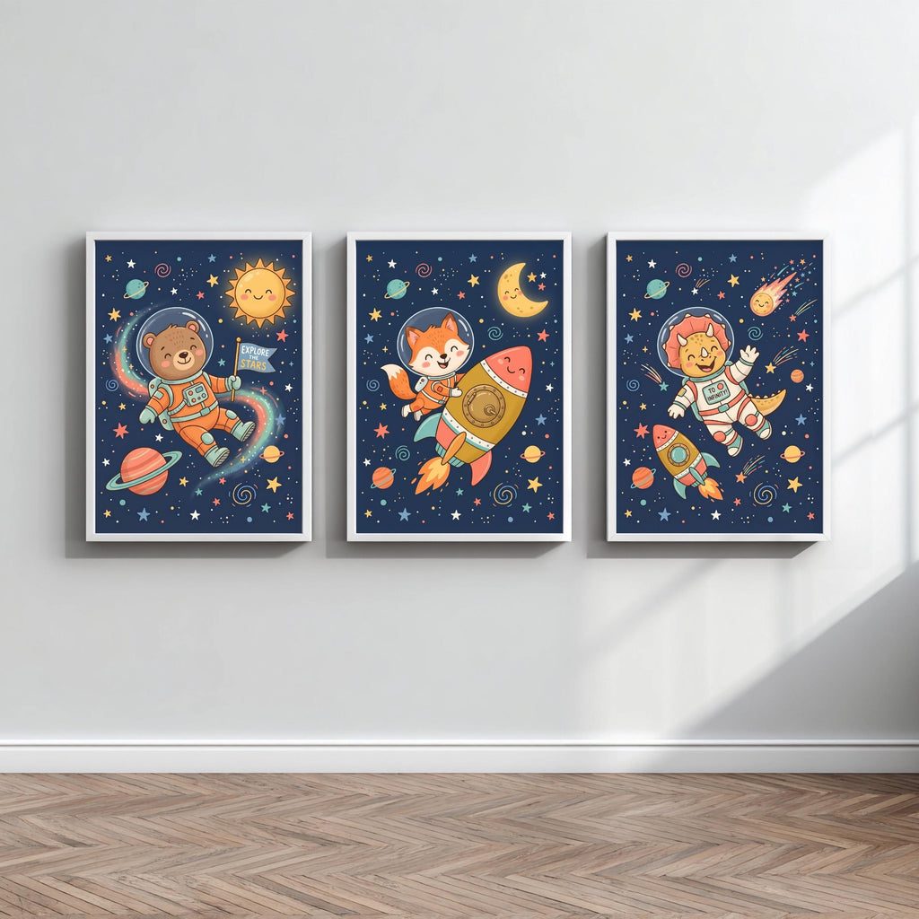 Weltraum Tiere Astronaut Poster Set – Produktansicht 2
