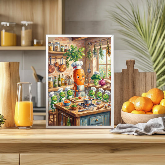Karotte Koch Poster Küche Lustig Gemüse