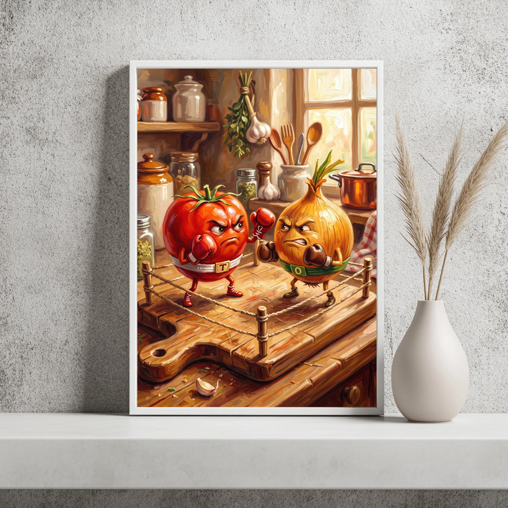 Tomate Zwiebel Boxkampf Lustig Poster – Produktansicht 2