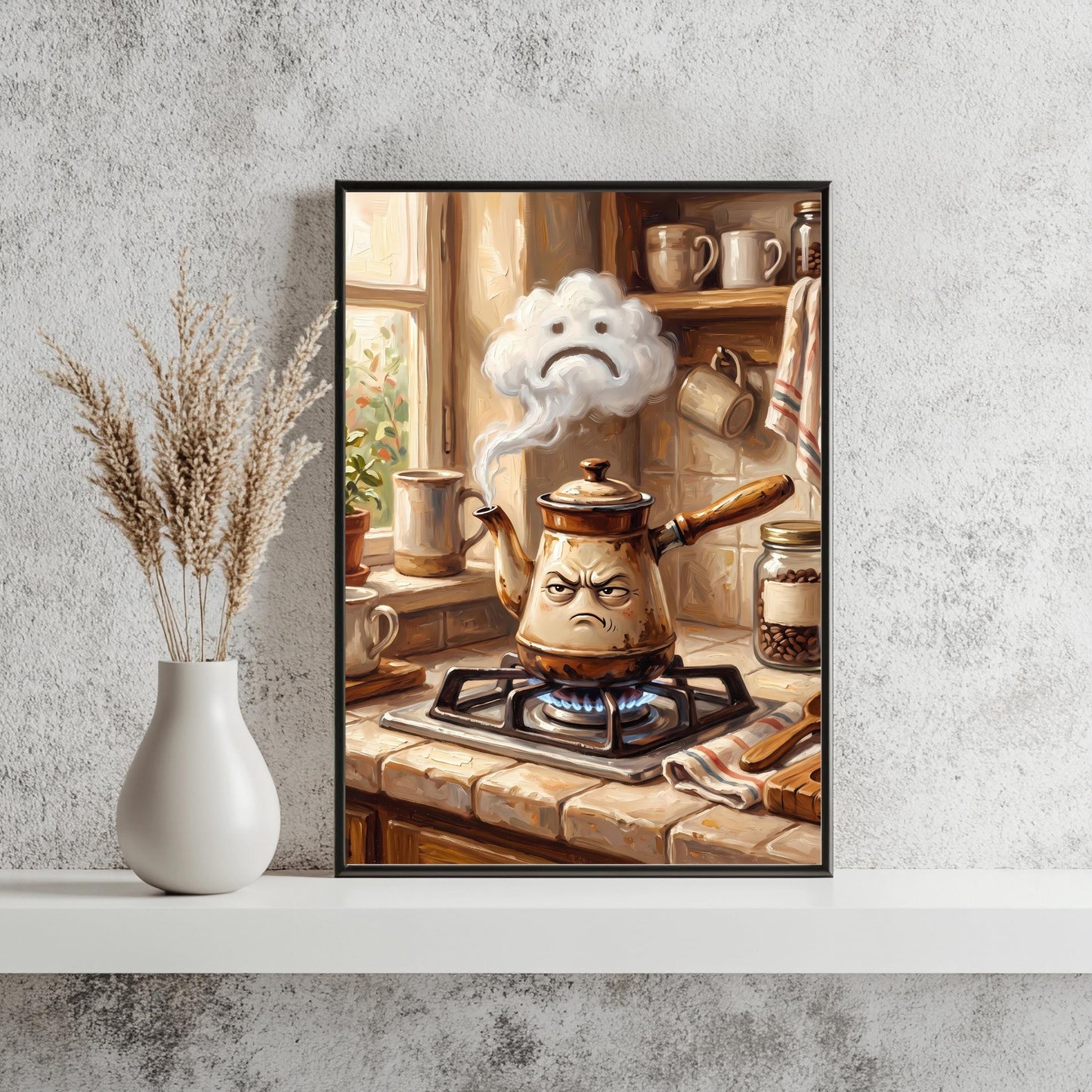 Grantige Kaffeekanne Poster Küche Lustig