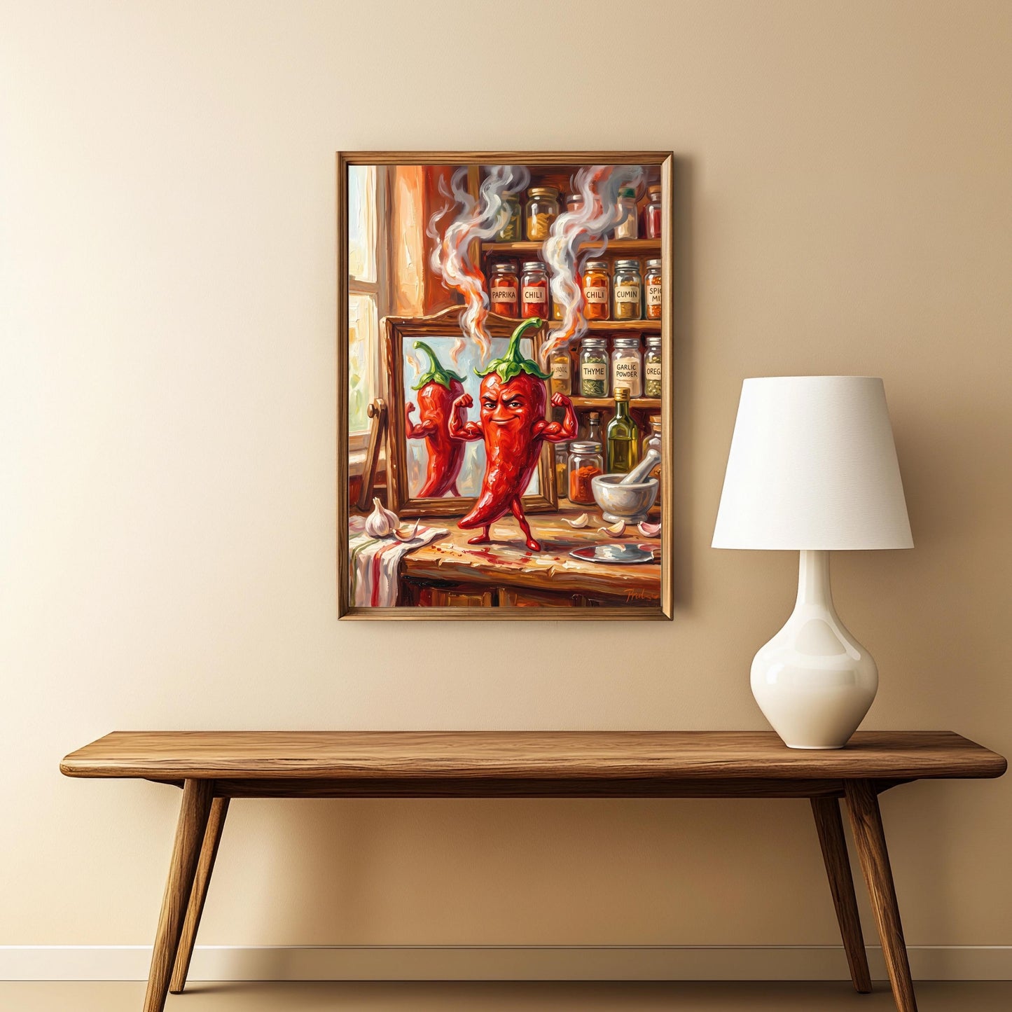 Muskulöse Chili Poster Küche Lustig Scharf