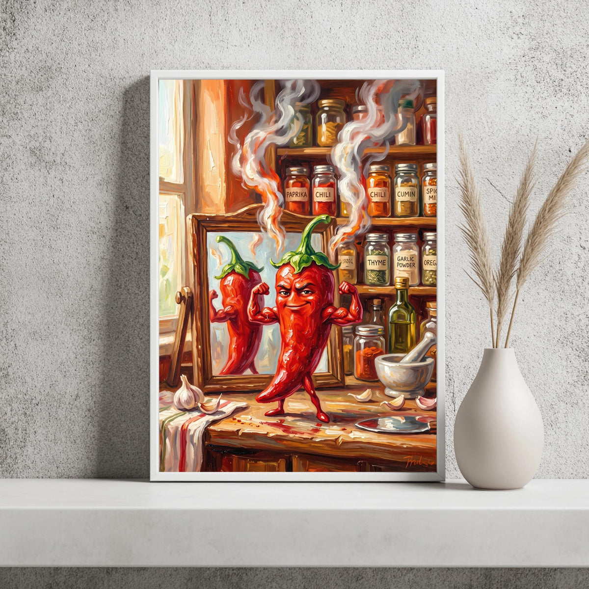 Muskulöse Chili Lustig Scharf Poster – Produktansicht 2