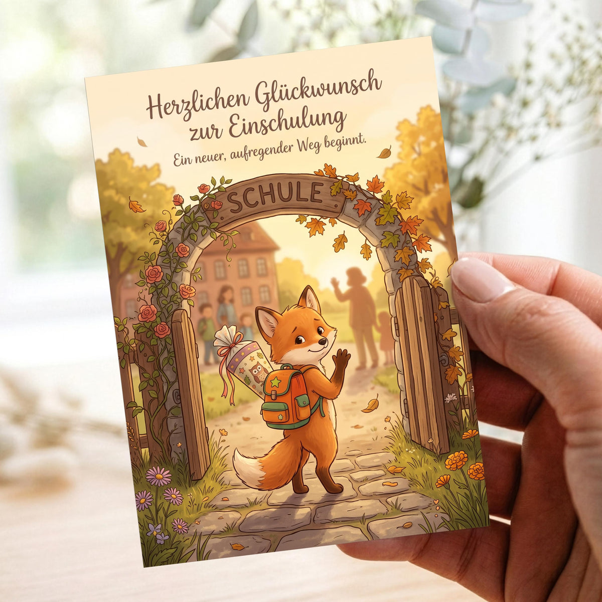 Grußkarte „Herzlichen Glückwunsch zur Einschulung"