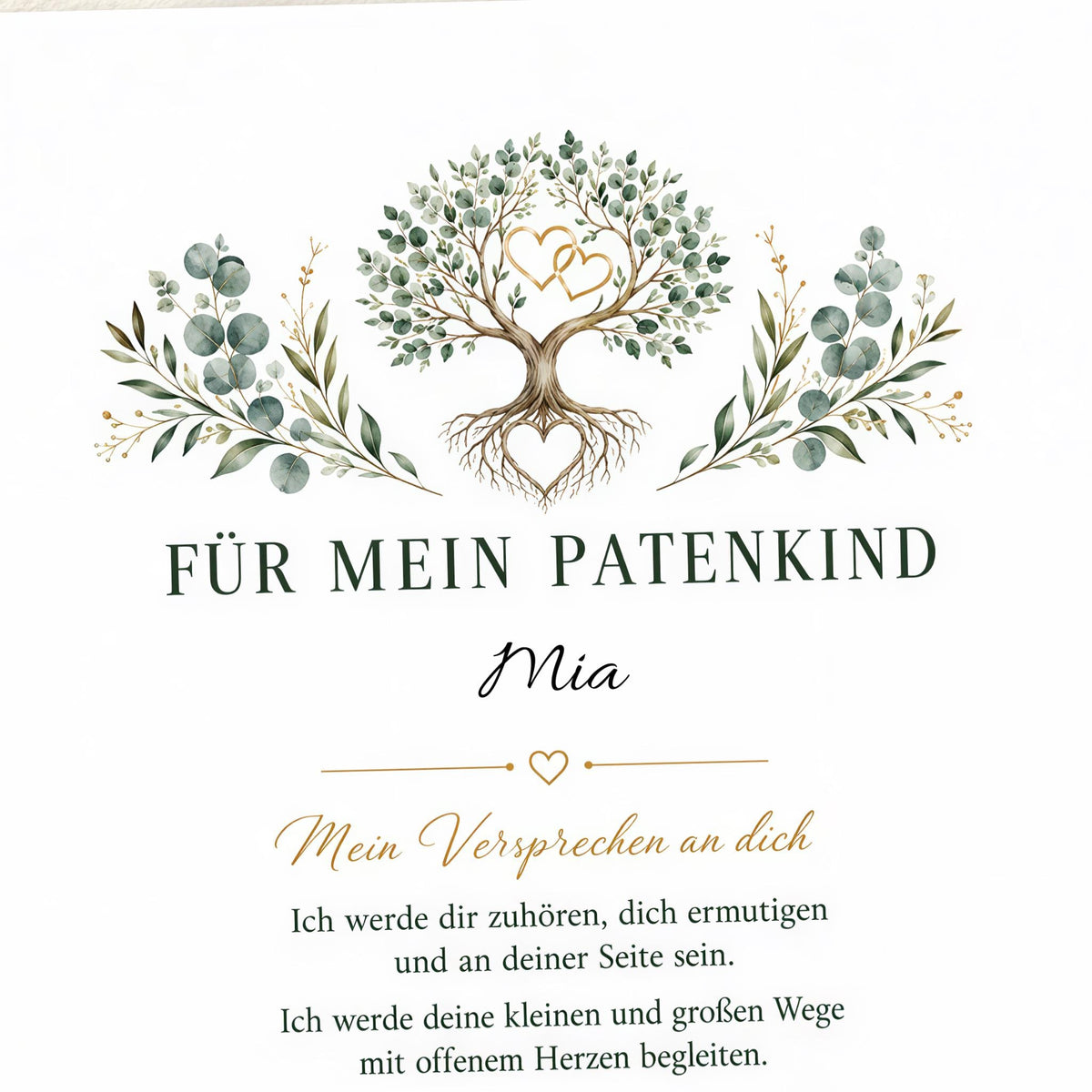 Patenbrief für mein Patenkind – personalisierte Urkunde
