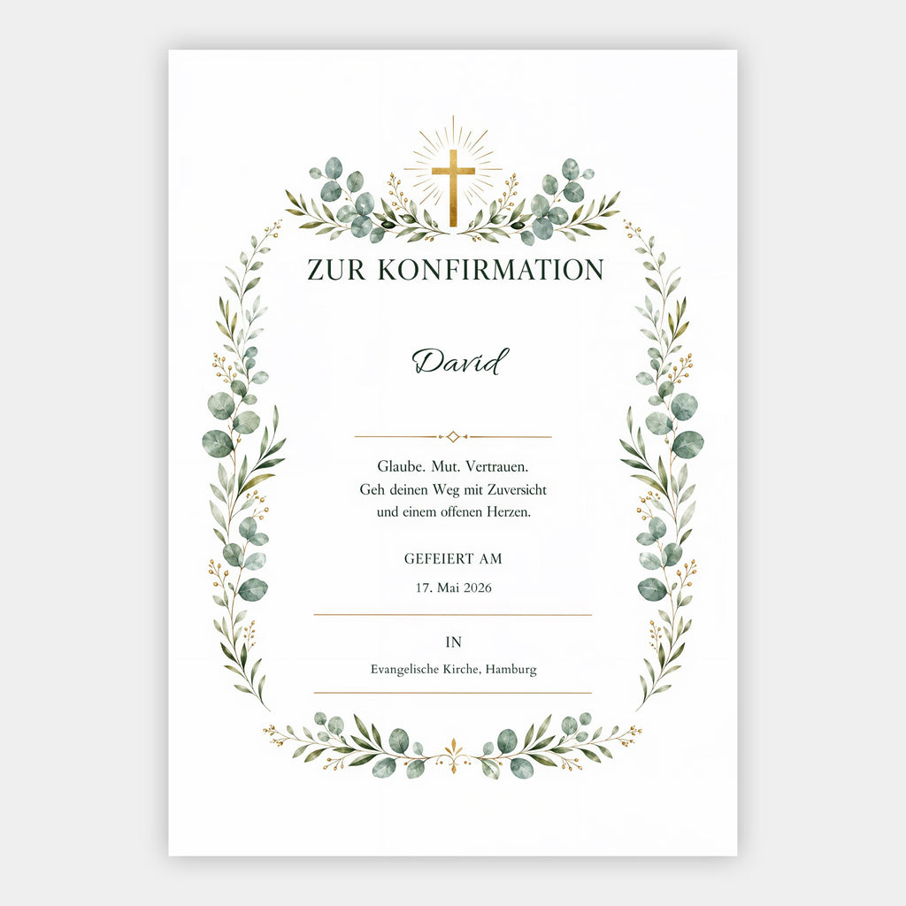 Konfirmation – personalisierte Urkunde