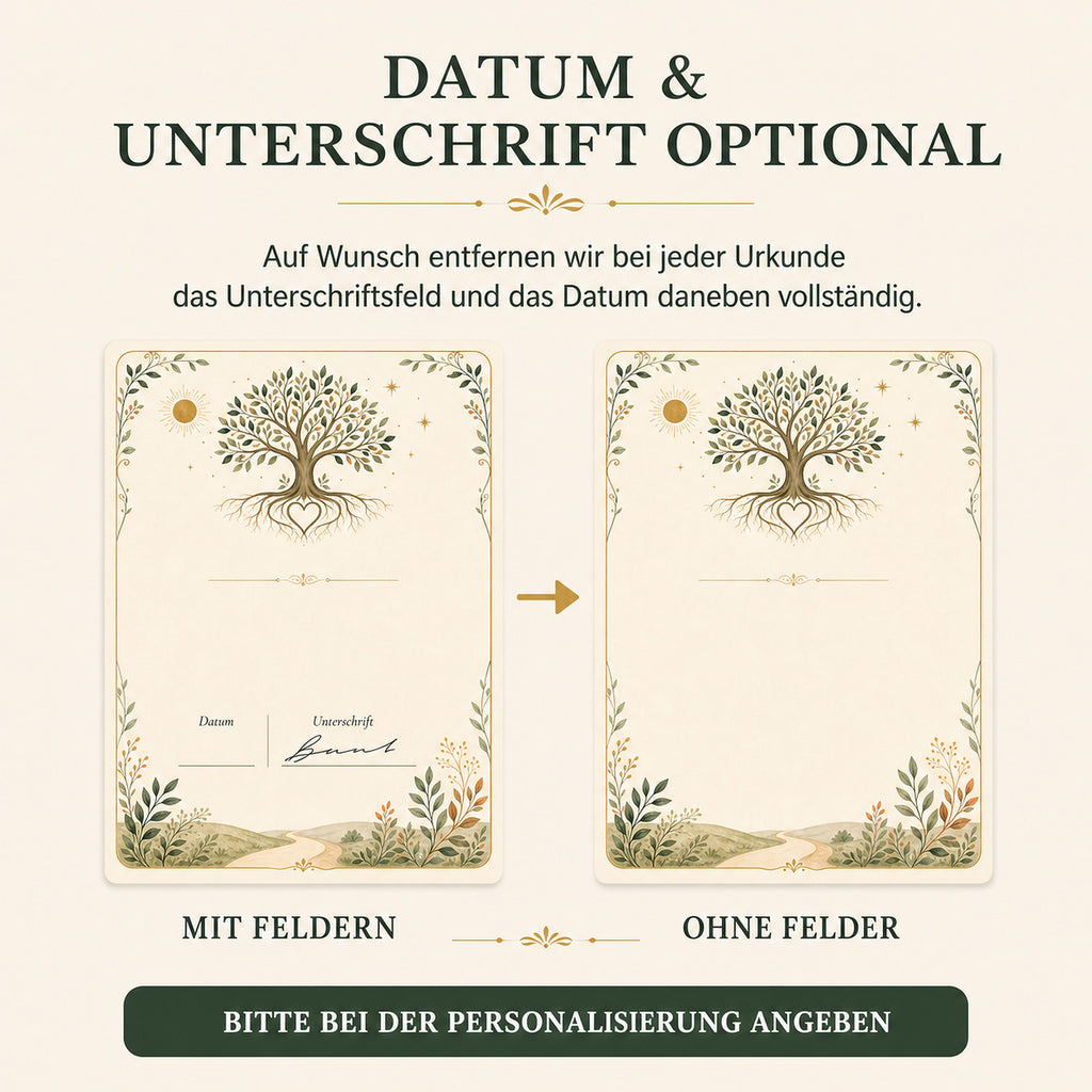 Herzenspatenurkunde – personalisierte Urkunde