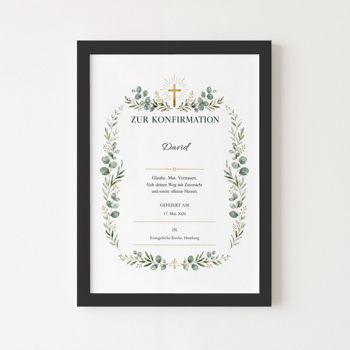 Konfirmation – personalisierte Urkunde