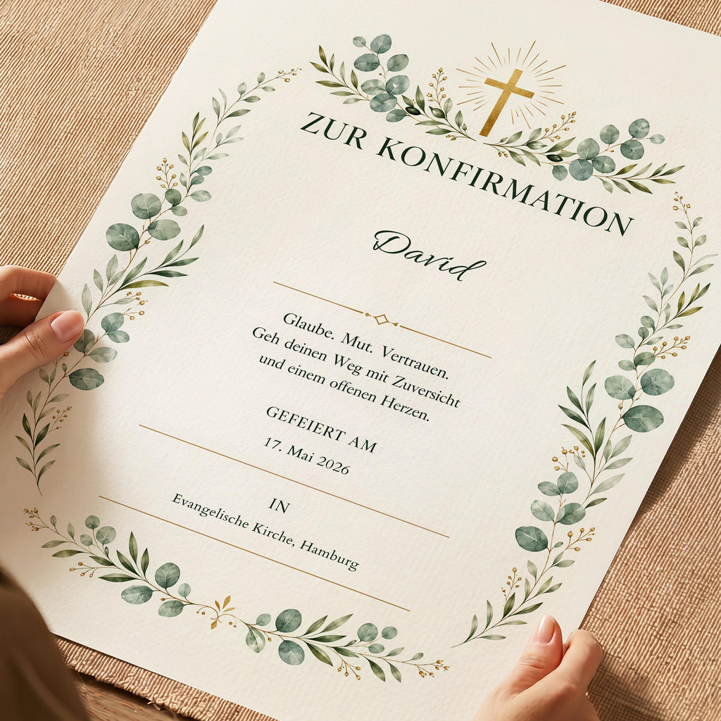 Konfirmation – personalisierte Urkunde