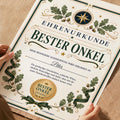 Personalisierte Urkunde „Bester Onkel“