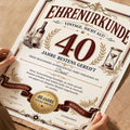 Personalisierte Urkunde zum 40. Geburtstag