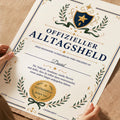 Personalisierte Urkunde „Offizieller Alltagsheld“