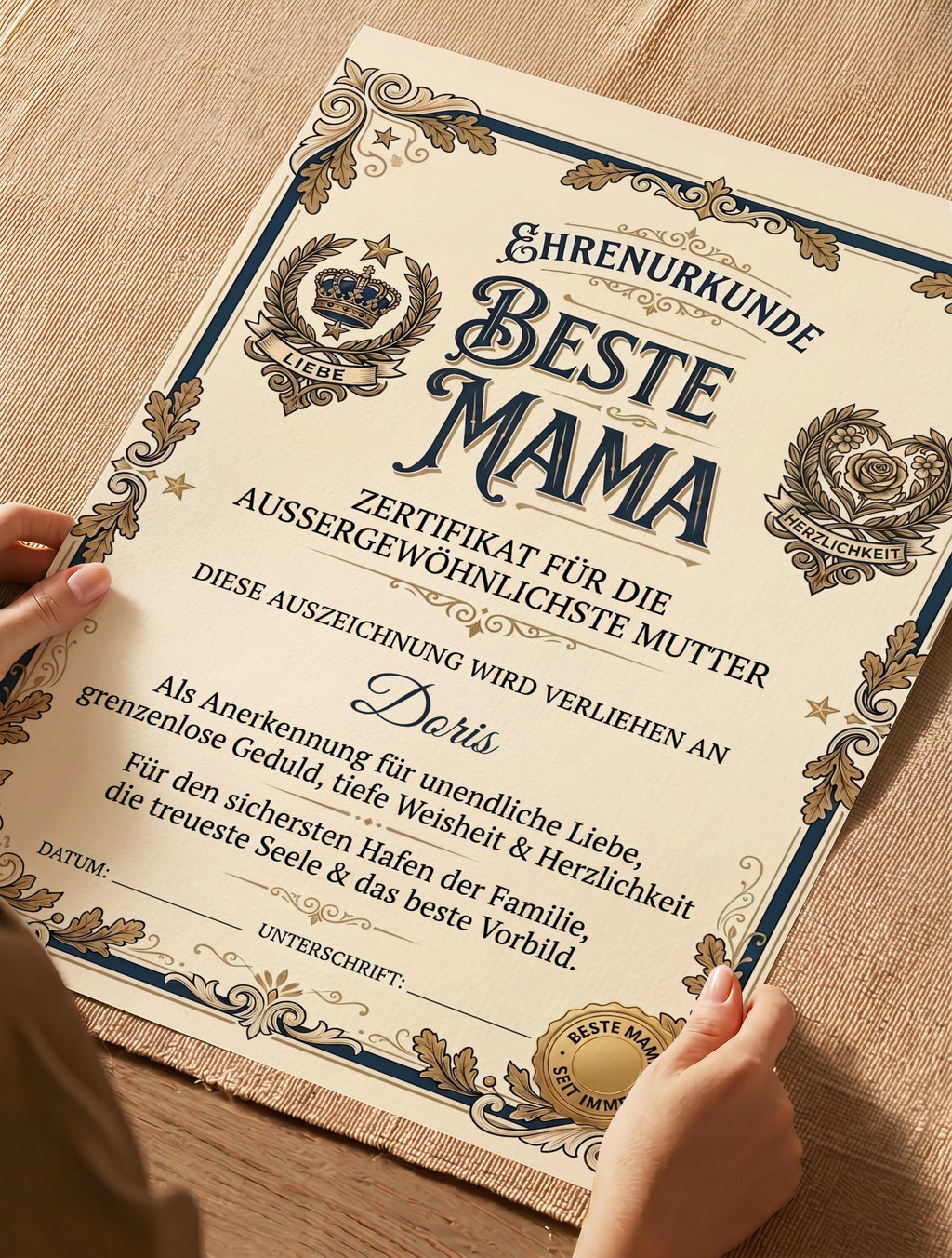Personalisierte Urkunde „Beste Mama“