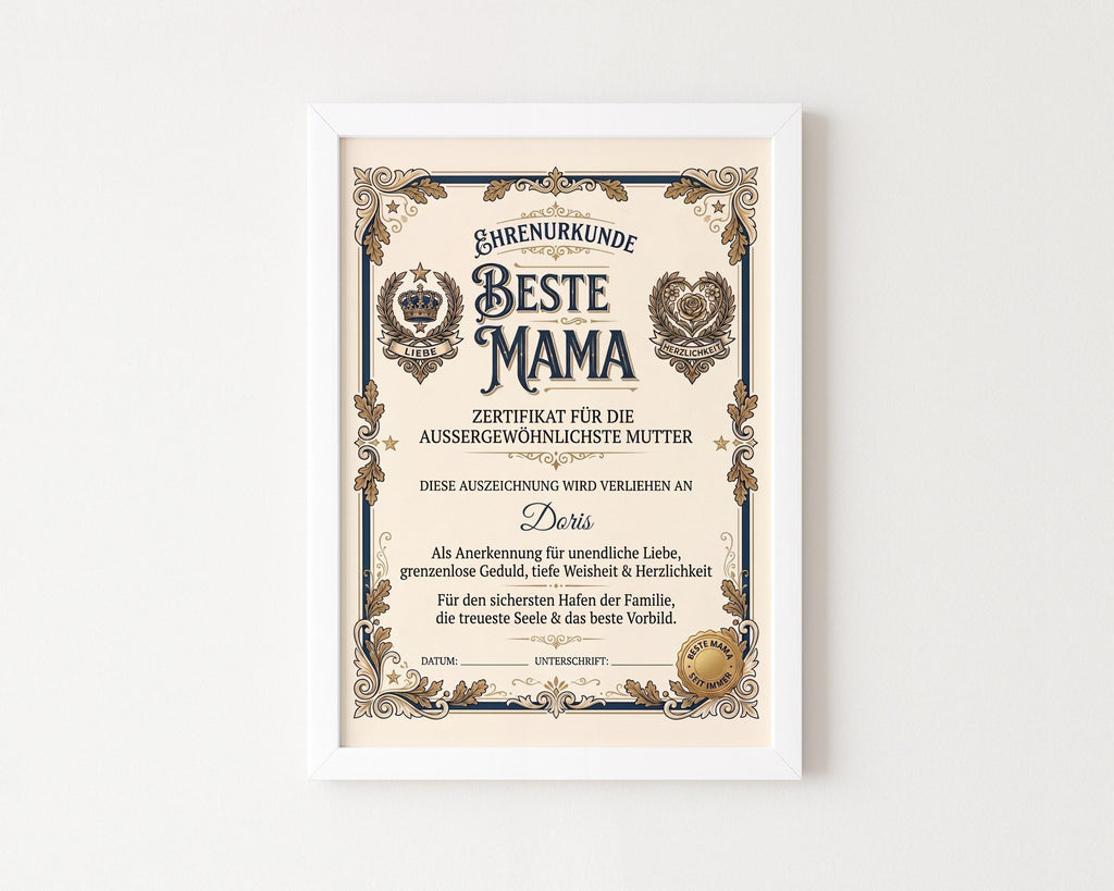 Personalisierte Urkunde „Beste Mama“