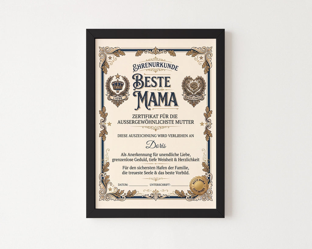 Personalisierte Urkunde „Beste Mama“