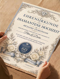 Personalisierte Urkunde „Diamantene Hochzeit“