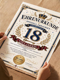 Personalisierte Urkunde zum 18. Geburtstag