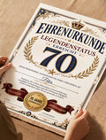 Personalisierte Urkunde zum 70. Geburtstag