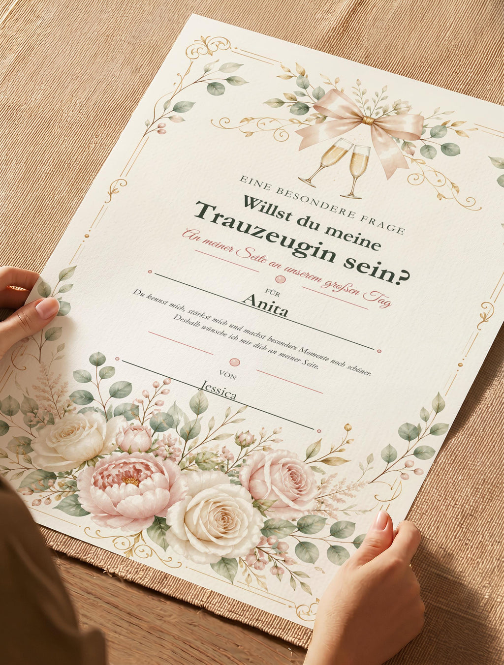 Willst du meine Trauzeugin sein? – personalisierte Urkunde
