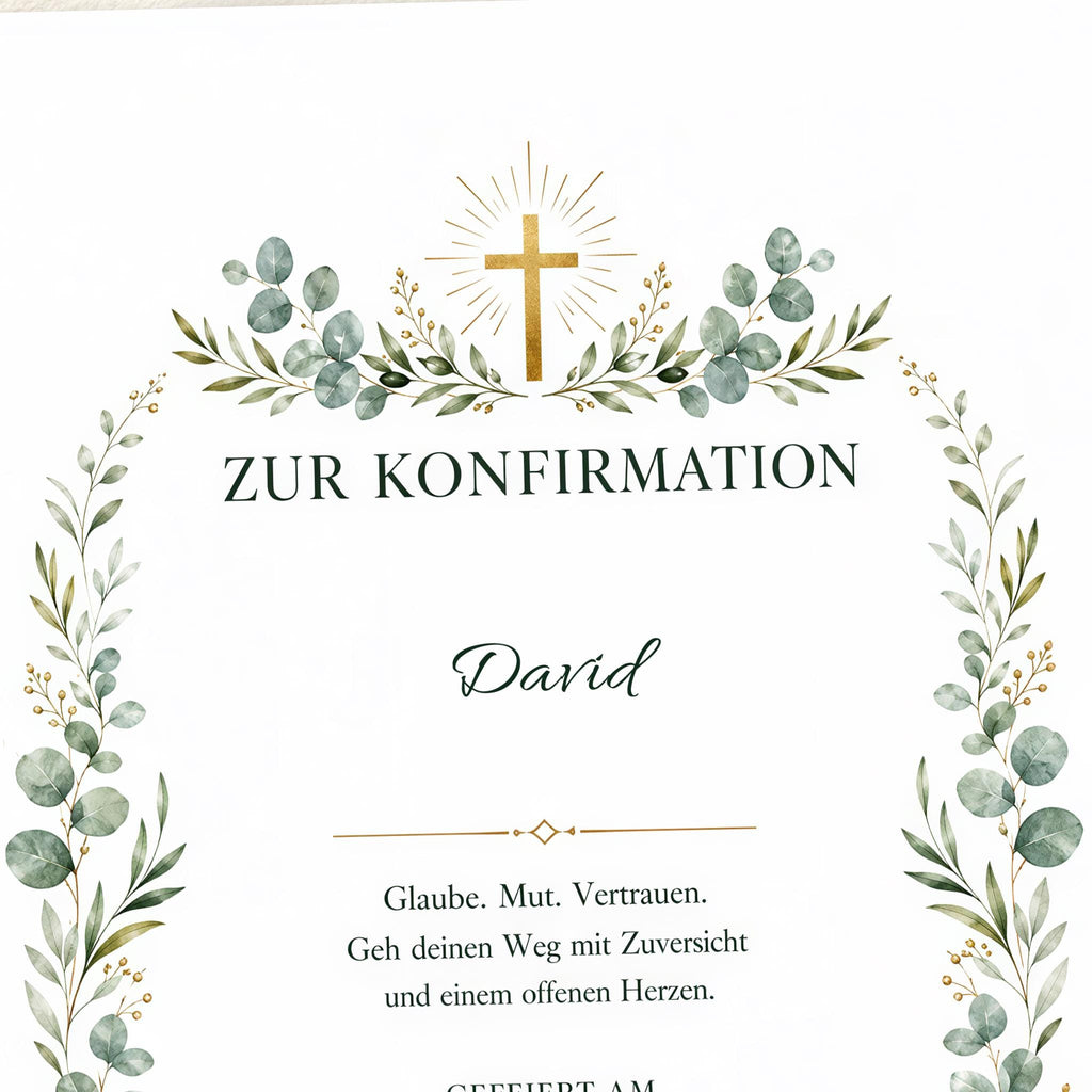 Konfirmation – personalisierte Urkunde