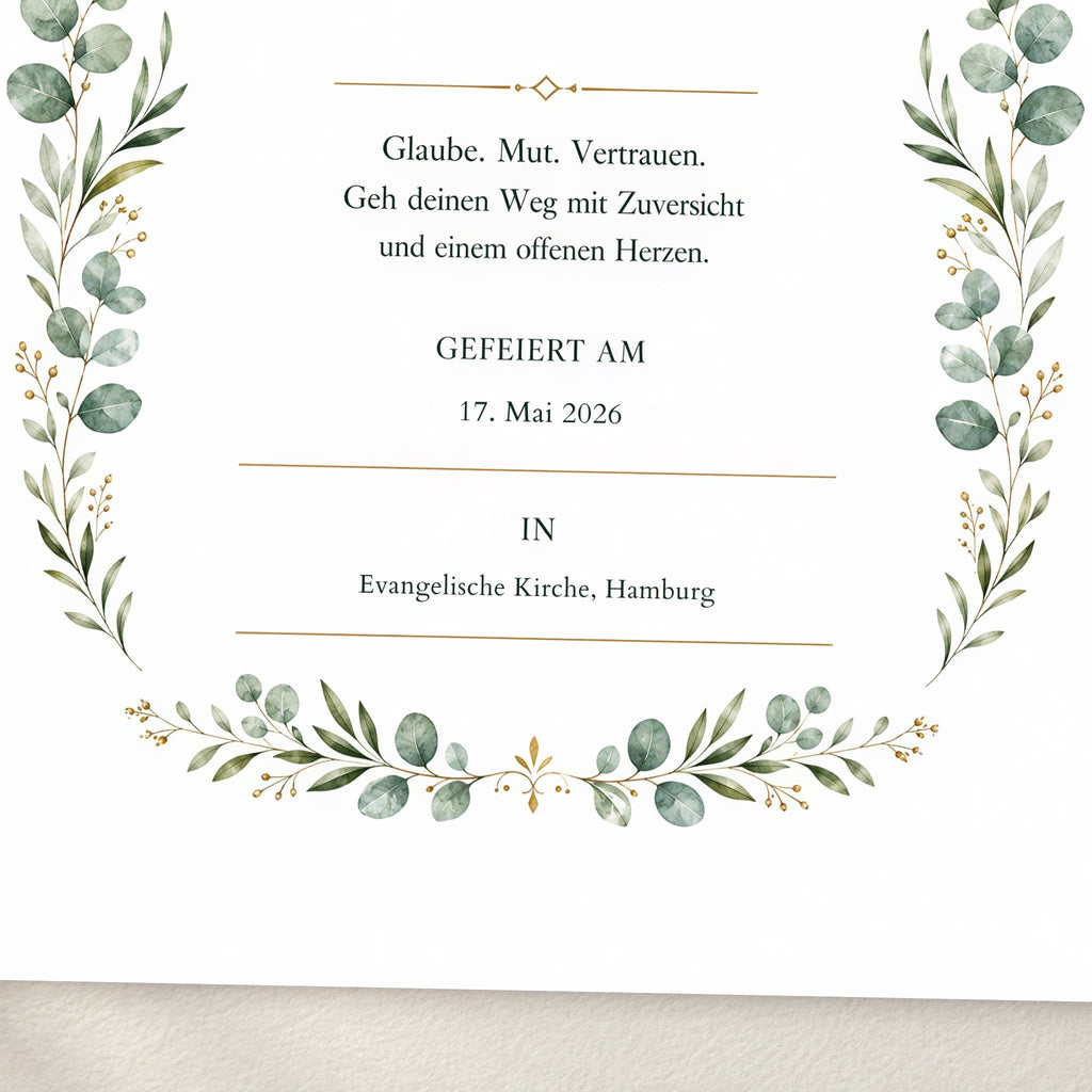 Konfirmation – personalisierte Urkunde