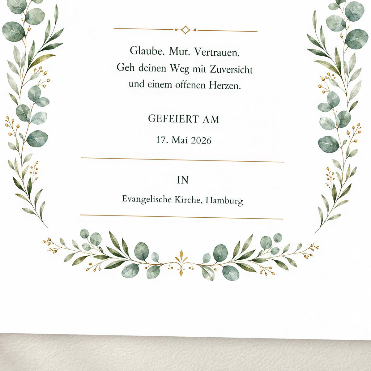 Konfirmation – personalisierte Urkunde