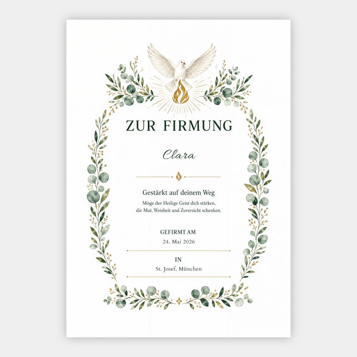 Firmung – personalisierte Urkunde
