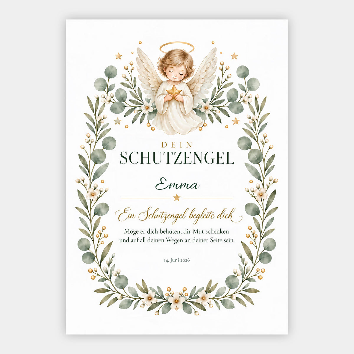 Schutzengel-Segen – personalisierte Urkunde