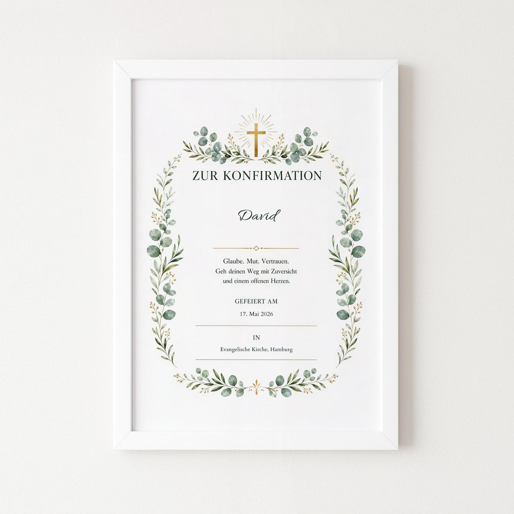 Konfirmation – personalisierte Urkunde