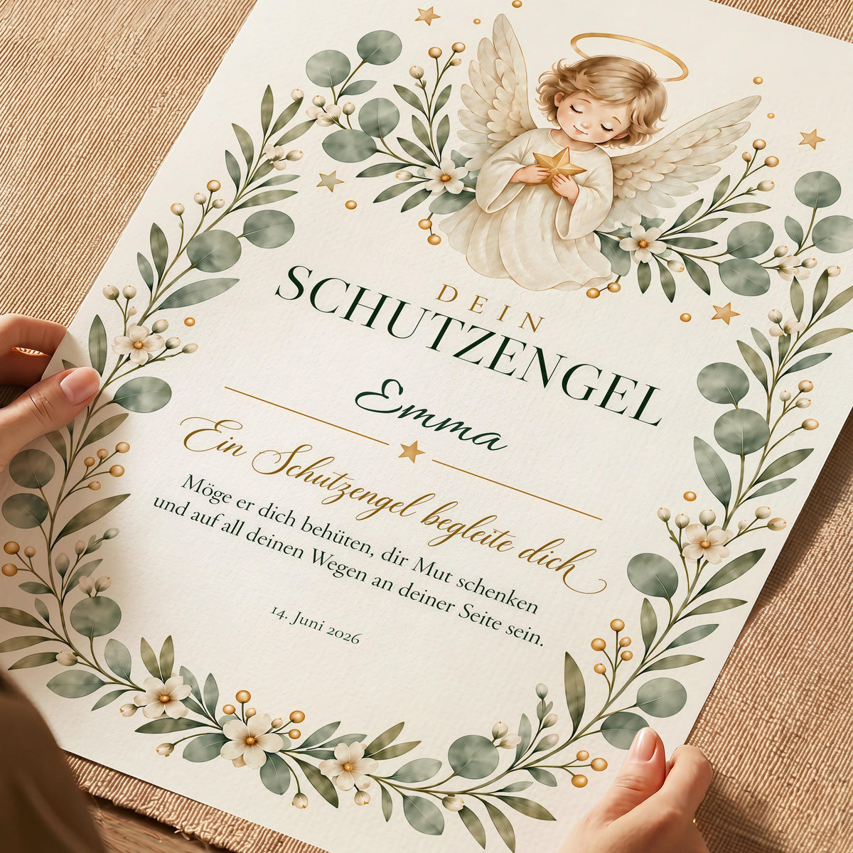 Schutzengel-Segen – personalisierte Urkunde