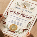 Personalisierte Urkunde „Bester Bruder“