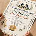 Personalisierte Einzugsurkunde „Endlich zu Hause“