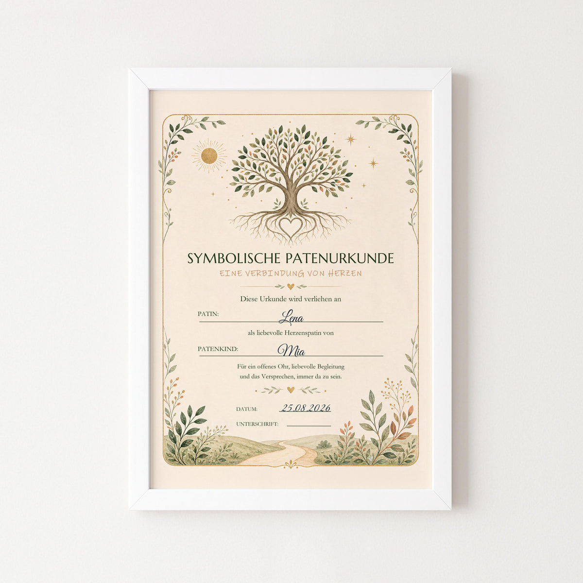 Symbolische Patenurkunde – personalisiert