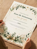 20. Geburtstag – personalisierte Urkunde
