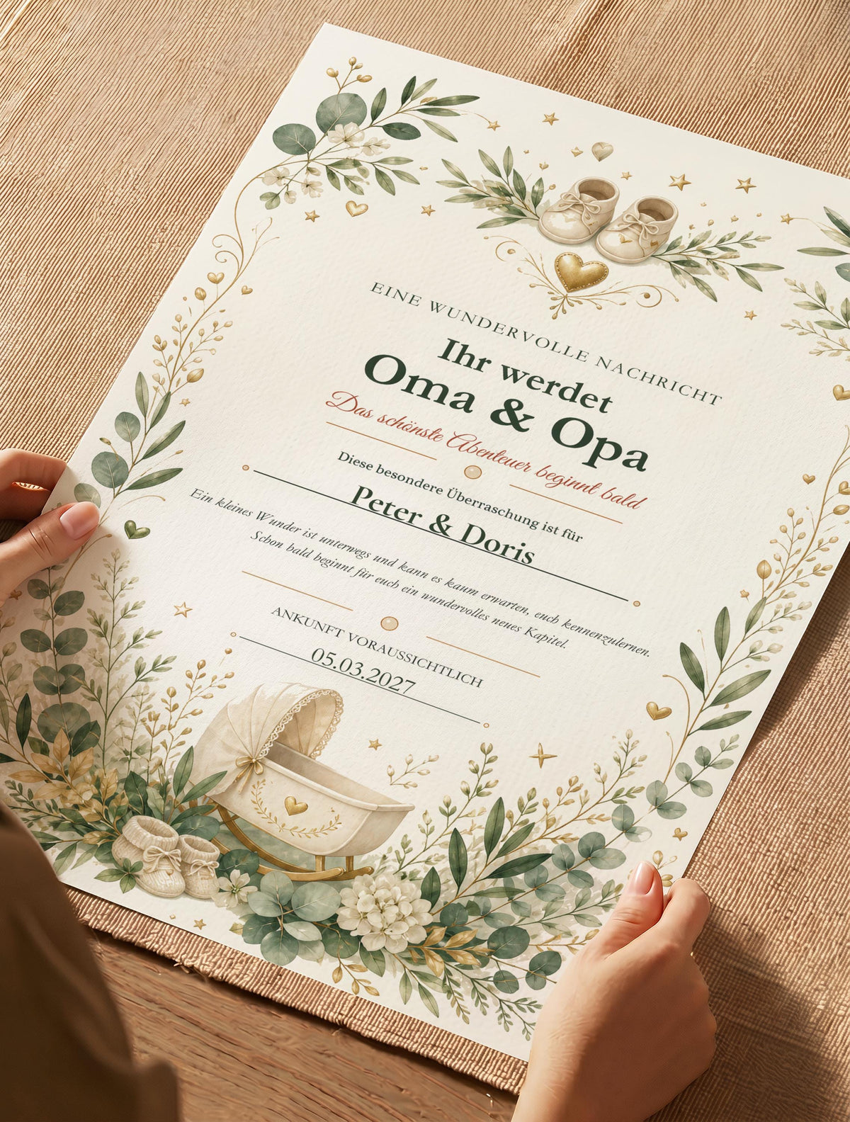 Ihr werdet Oma & Opa – personalisierte Urkunde